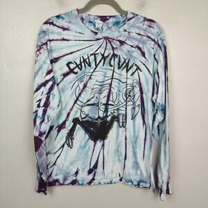C*nty C*nt Graphic T-Shirt‎ Size Medium Tie Dye Tee Long Sleeve Cotton Crew Punk